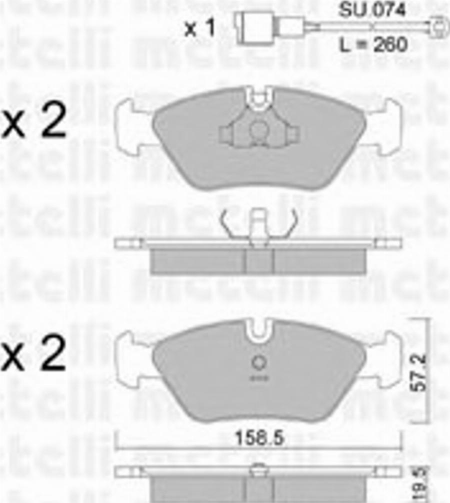 Metelli 22-0091-0K - Kit pastiglie freno, Freno a disco autozon.pro