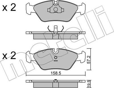 Metelli 22-0091-0 - Kit pastiglie freno, Freno a disco autozon.pro