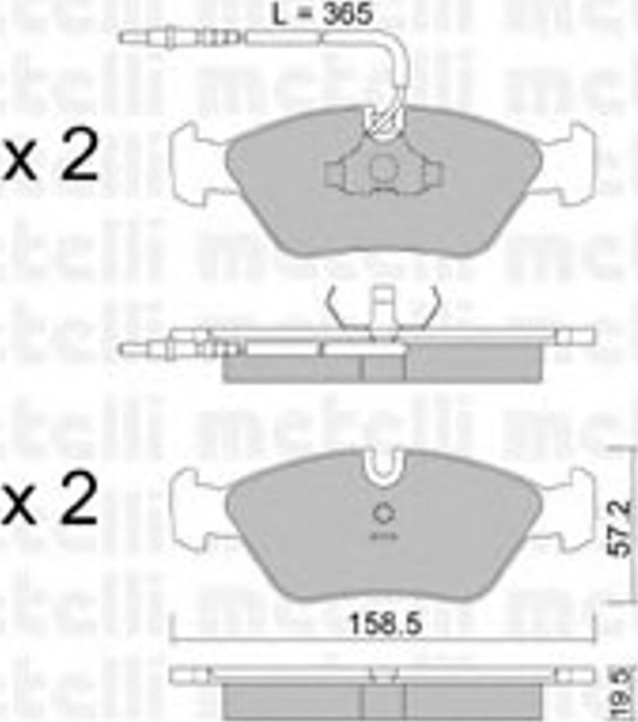 Metelli 2200912 - Kit pastiglie freno, Freno a disco autozon.pro