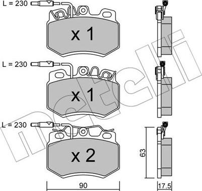 Metelli 22-0049-0 - Kit pastiglie freno, Freno a disco autozon.pro