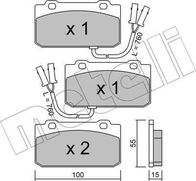 Metelli 22-0040-1 - Kit pastiglie freno, Freno a disco autozon.pro