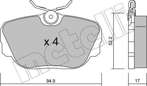 Metelli 22-0042-0 - Kit pastiglie freno, Freno a disco autozon.pro