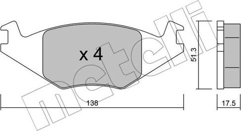 Metelli 22-0047-0 - Kit pastiglie freno, Freno a disco autozon.pro