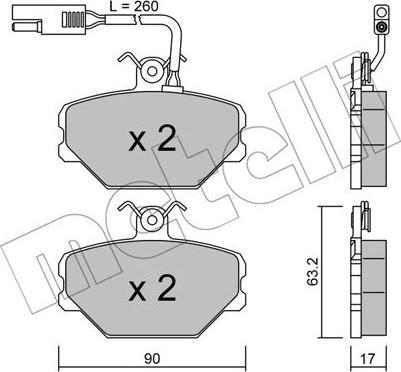 Metelli 22-0059-1 - Kit pastiglie freno, Freno a disco autozon.pro