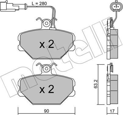 Metelli 22-0059-2 - Kit pastiglie freno, Freno a disco autozon.pro