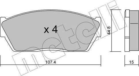 Metelli 22-0054-0 - Kit pastiglie freno, Freno a disco autozon.pro