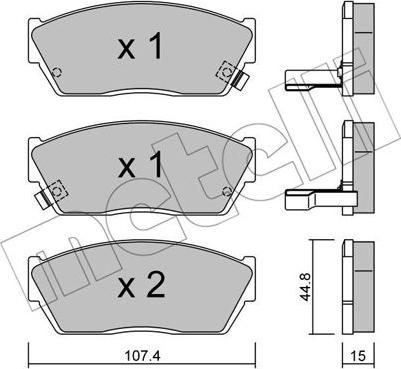 Metelli 22-0054-2 - Kit pastiglie freno, Freno a disco autozon.pro