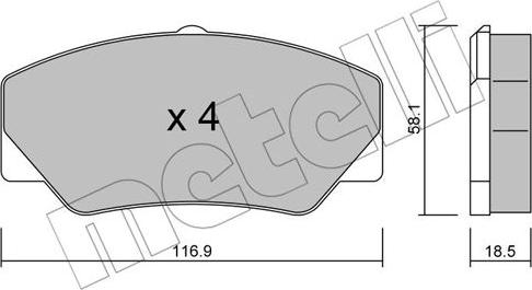 Metelli 22-0056-0 - Kit pastiglie freno, Freno a disco autozon.pro