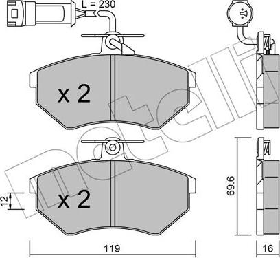 Metelli 22-0050-4 - Kit pastiglie freno, Freno a disco autozon.pro