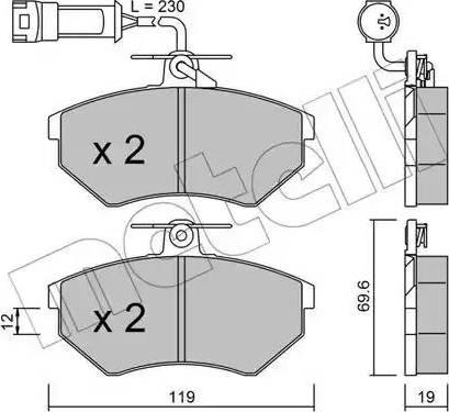 Metelli 22-0050-3 - Kit pastiglie freno, Freno a disco autozon.pro