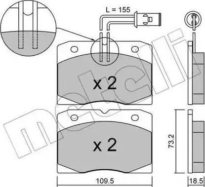 Metelli 22-0051-0 - Kit pastiglie freno, Freno a disco autozon.pro