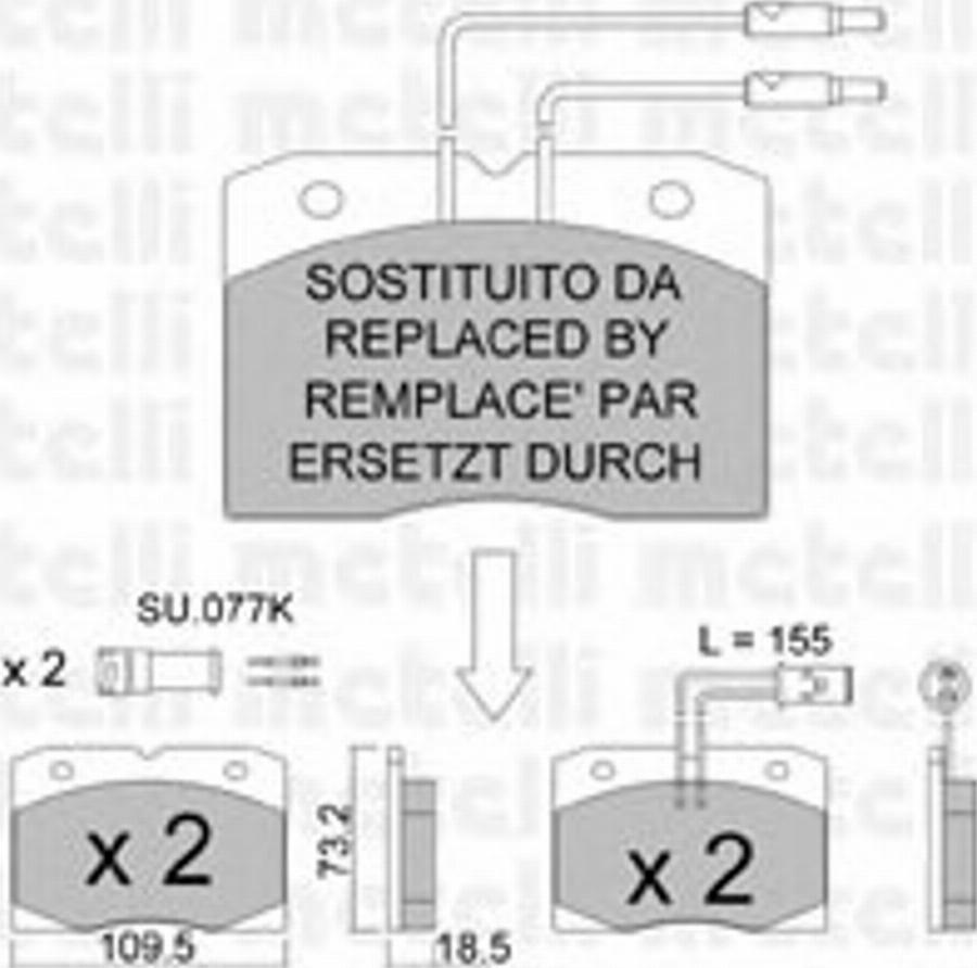 Metelli 2200511 - Kit pastiglie freno, Freno a disco autozon.pro