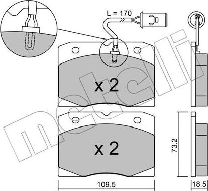 Metelli 22-0051-2 - Kit pastiglie freno, Freno a disco autozon.pro