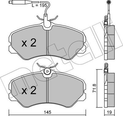 Metelli 22-0058-1 - Kit pastiglie freno, Freno a disco autozon.pro