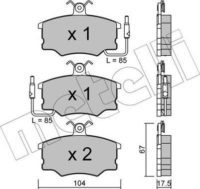 Metelli 22-0053-0 - Kit pastiglie freno, Freno a disco autozon.pro