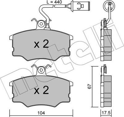 Metelli 22-0053-1 - Kit pastiglie freno, Freno a disco autozon.pro