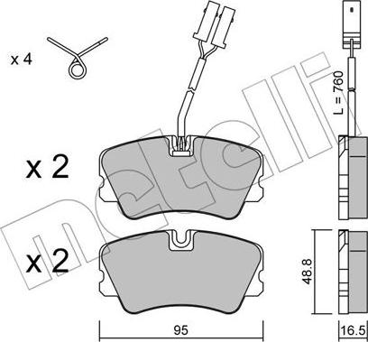 Metelli 22-0065-0 - Kit pastiglie freno, Freno a disco autozon.pro