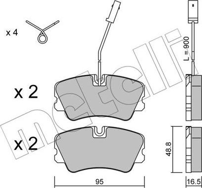 Metelli 22-0065-1 - Kit pastiglie freno, Freno a disco autozon.pro