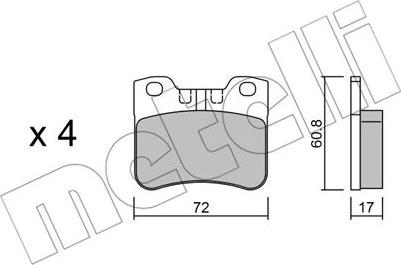 Metelli 22-0060-2 - Kit pastiglie freno, Freno a disco autozon.pro