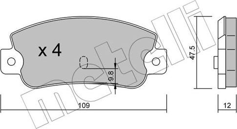 Metelli 22-0063-0 - Kit pastiglie freno, Freno a disco autozon.pro