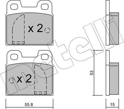 Metelli 22-0009-0 - Kit pastiglie freno, Freno a disco autozon.pro