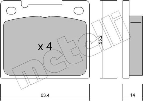 Metelli 22-0004-0 - Kit pastiglie freno, Freno a disco autozon.pro