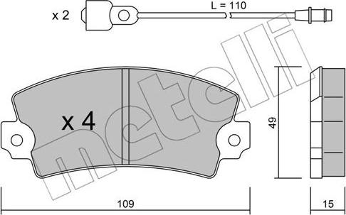 Metelli 22-0005-4 - Kit pastiglie freno, Freno a disco autozon.pro