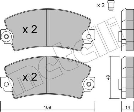 Metelli 22-0005-5 - Kit pastiglie freno, Freno a disco autozon.pro