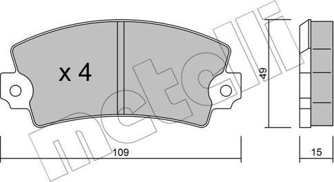 Metelli 22-0005-2 - Kit pastiglie freno, Freno a disco autozon.pro