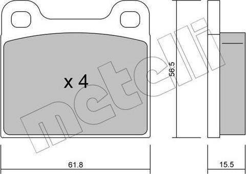 Metelli 22-0003-4 - Kit pastiglie freno, Freno a disco autozon.pro