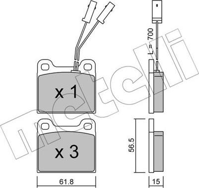 Metelli 22-0003-1 - Kit pastiglie freno, Freno a disco autozon.pro