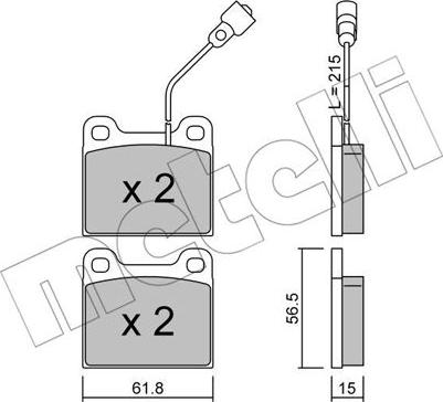 Metelli 22-0003-2 - Kit pastiglie freno, Freno a disco autozon.pro