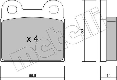 Metelli 22-0002-0 - Kit pastiglie freno, Freno a disco autozon.pro