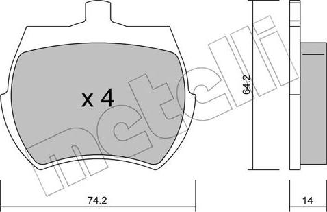 Metelli 22-0019-0 - Kit pastiglie freno, Freno a disco autozon.pro