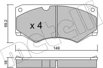 Metelli 22-0014-4 - Kit pastiglie freno, Freno a disco autozon.pro