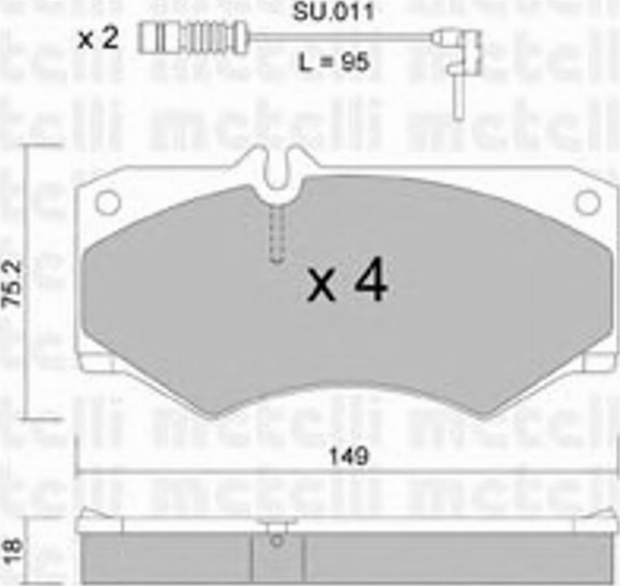 Metelli 2200140K - Kit pastiglie freno, Freno a disco autozon.pro