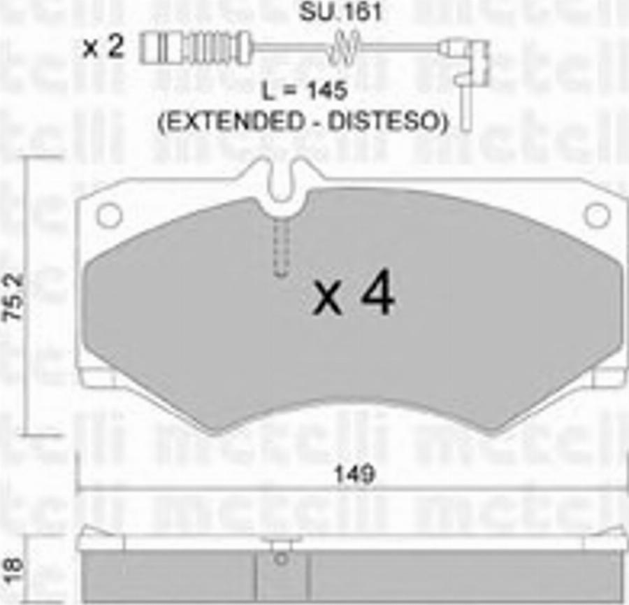 Metelli 2200148K - Kit pastiglie freno, Freno a disco autozon.pro