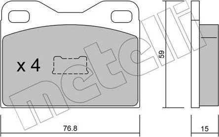 Metelli 22-0015-0 - Kit pastiglie freno, Freno a disco autozon.pro