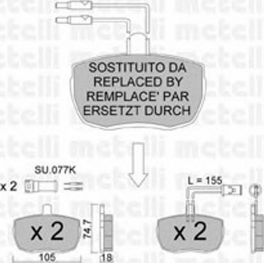 Metelli 2200164 - Kit pastiglie freno, Freno a disco autozon.pro