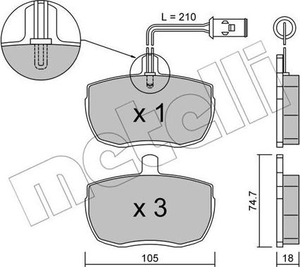 Metelli 22-0016-5 - Kit pastiglie freno, Freno a disco autozon.pro