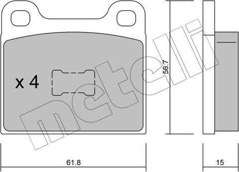 Metelli 22-0010-0 - Kit pastiglie freno, Freno a disco autozon.pro