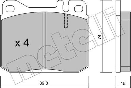 Metelli 22-0011-0 - Kit pastiglie freno, Freno a disco autozon.pro