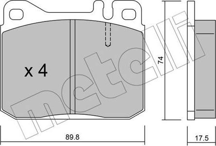 Metelli 22-0011-1 - Kit pastiglie freno, Freno a disco autozon.pro