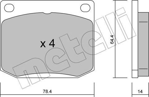 Metelli 22-0018-1 - Kit pastiglie freno, Freno a disco autozon.pro