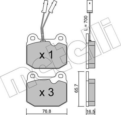 Metelli 22-0013-0 - Kit pastiglie freno, Freno a disco autozon.pro