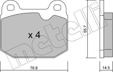 Metelli 22-0013-3 - Kit pastiglie freno, Freno a disco autozon.pro