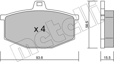 Metelli 22-0012-0 - Kit pastiglie freno, Freno a disco autozon.pro