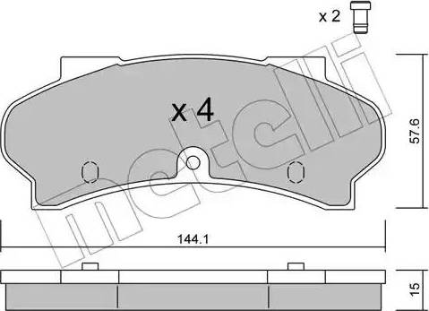 Metelli 22-0017-0 - Kit pastiglie freno, Freno a disco autozon.pro