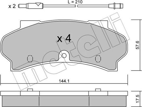 Metelli 22-0017-1 - Kit pastiglie freno, Freno a disco autozon.pro