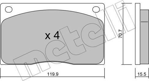 Metelli 22-0089-0 - Kit pastiglie freno, Freno a disco autozon.pro